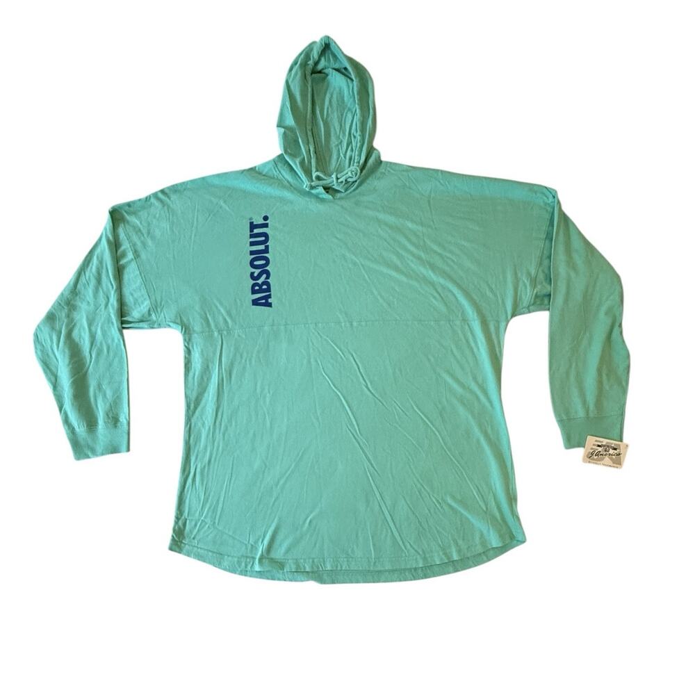 J. America Hooded Game Day Jersey Absolut. Mint Green XXL T-Shirt Cotton NWT - Picture 2 of 16